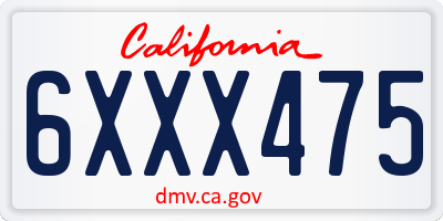 CA license plate 6XXX475