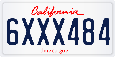 CA license plate 6XXX484