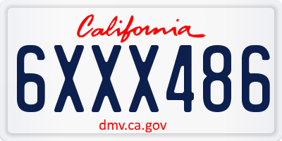 CA license plate 6XXX486