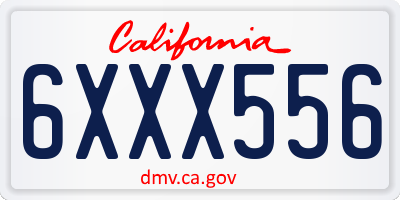 CA license plate 6XXX556