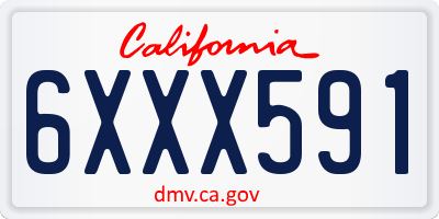 CA license plate 6XXX591