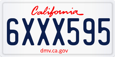 CA license plate 6XXX595