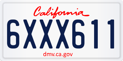 CA license plate 6XXX611