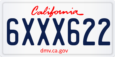CA license plate 6XXX622