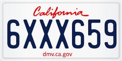 CA license plate 6XXX659