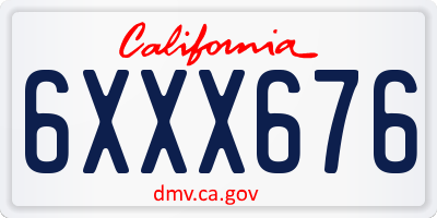 CA license plate 6XXX676