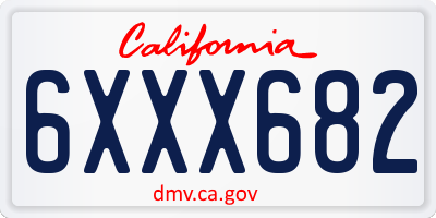 CA license plate 6XXX682
