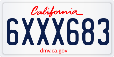 CA license plate 6XXX683