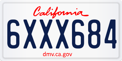 CA license plate 6XXX684