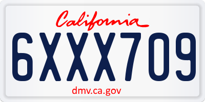 CA license plate 6XXX709