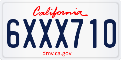 CA license plate 6XXX710