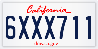 CA license plate 6XXX711