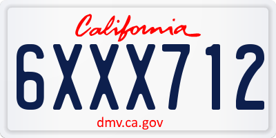 CA license plate 6XXX712
