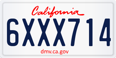 CA license plate 6XXX714