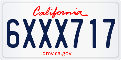 CA license plate 6XXX717