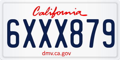 CA license plate 6XXX879