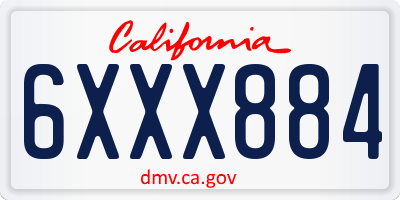 CA license plate 6XXX884