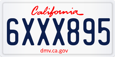 CA license plate 6XXX895