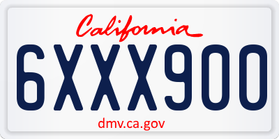 CA license plate 6XXX900