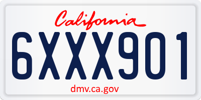 CA license plate 6XXX901