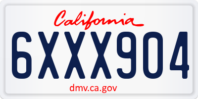 CA license plate 6XXX904