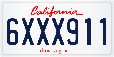 CA license plate 6XXX911
