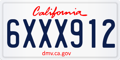 CA license plate 6XXX912