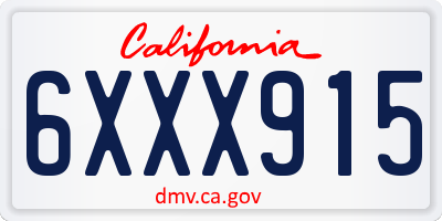 CA license plate 6XXX915