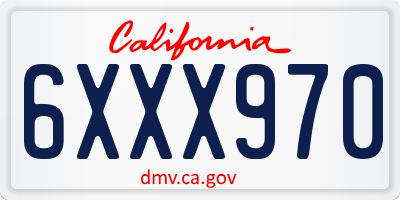 CA license plate 6XXX970