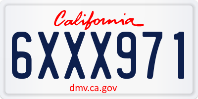 CA license plate 6XXX971