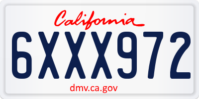 CA license plate 6XXX972