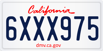 CA license plate 6XXX975