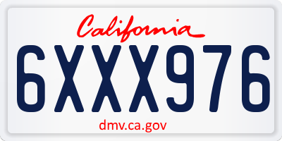 CA license plate 6XXX976