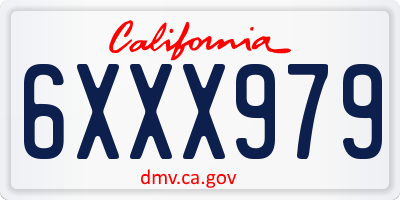 CA license plate 6XXX979