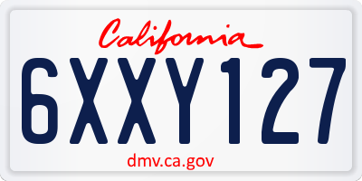 CA license plate 6XXY127