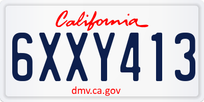 CA license plate 6XXY413