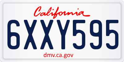 CA license plate 6XXY595