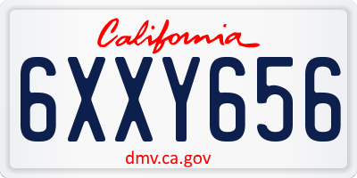 CA license plate 6XXY656