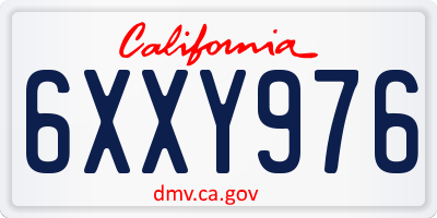 CA license plate 6XXY976