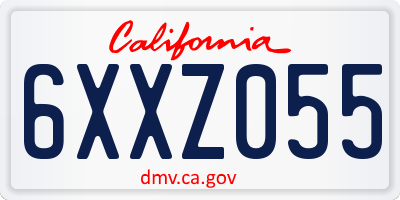 CA license plate 6XXZ055