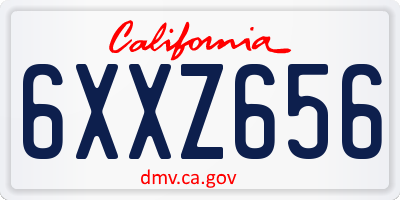 CA license plate 6XXZ656