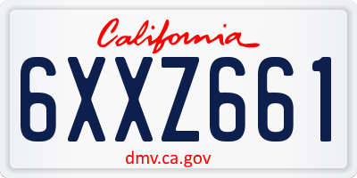 CA license plate 6XXZ661