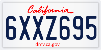 CA license plate 6XXZ695