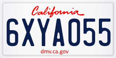 CA license plate 6XYA055