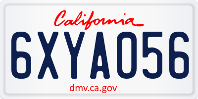CA license plate 6XYA056