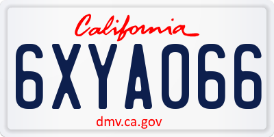 CA license plate 6XYA066