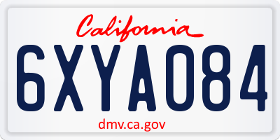 CA license plate 6XYA084