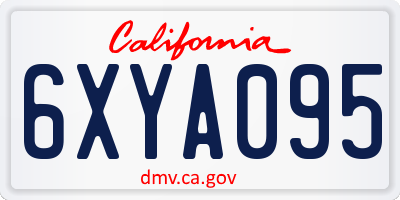 CA license plate 6XYA095