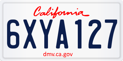 CA license plate 6XYA127