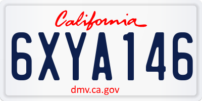 CA license plate 6XYA146